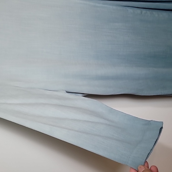 by JJ Ombre Asymmetrical Tunic Linen Look in 3 Shades of Blue 3/4 length sleeves - Picture 4 of 17